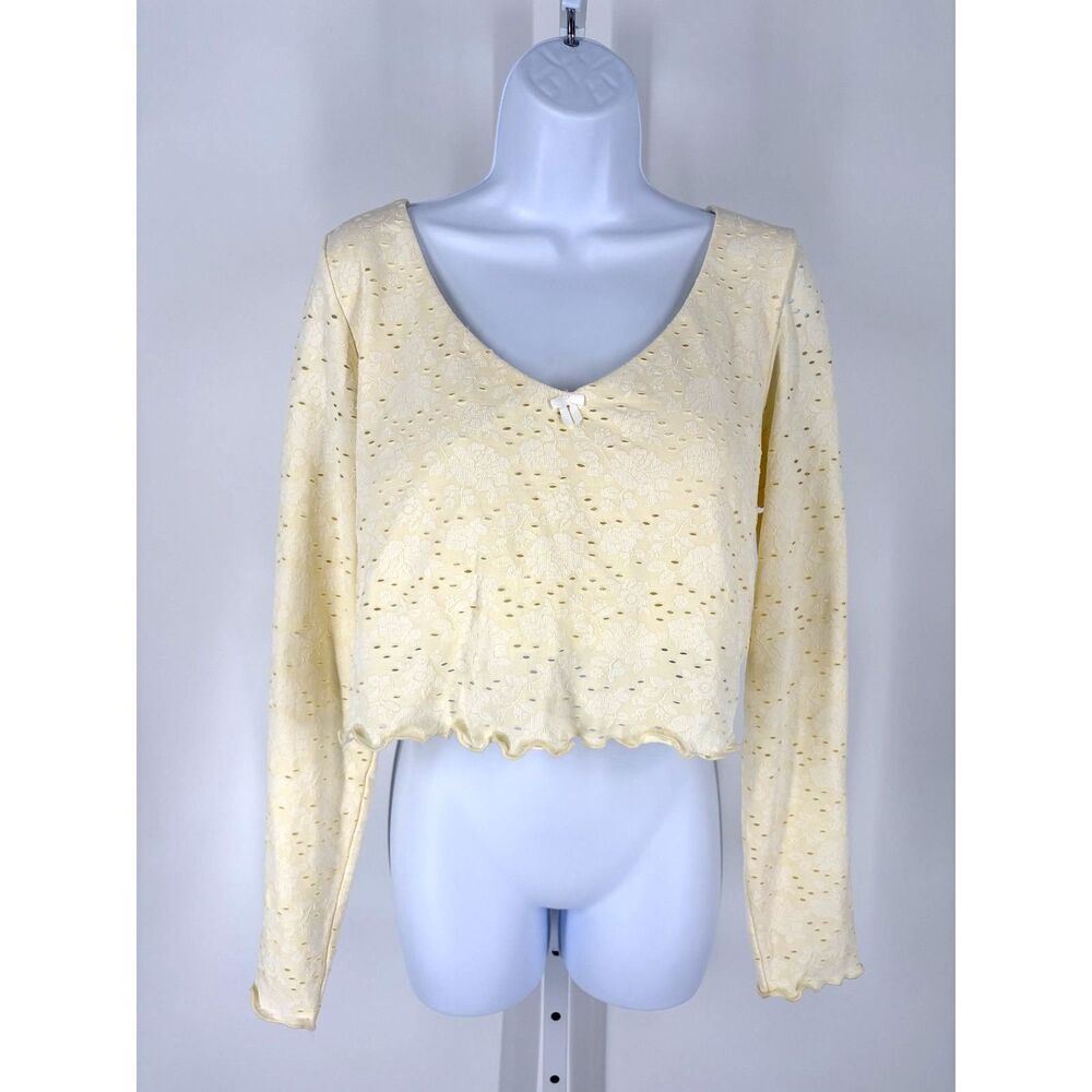 Offline by aerie Cream Eyelet Lace Crop Top - Picture 2 of 7